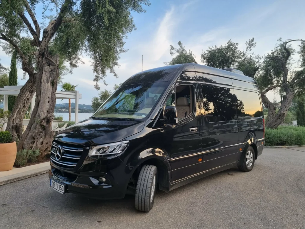 Corfu Private Tours & Transfers: A Local Booking Guide 2 mercedes vip minibus 9 seat corfu