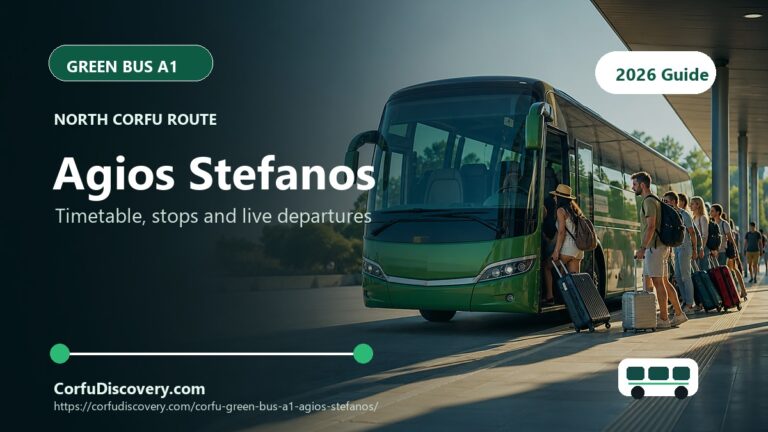 Corfu Green Bus A1 to Agios Stefanos: Timetable, Stops and Map