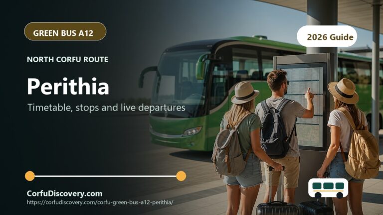 Corfu Green Bus A12 to Perithia: Timetable, Stops and Map