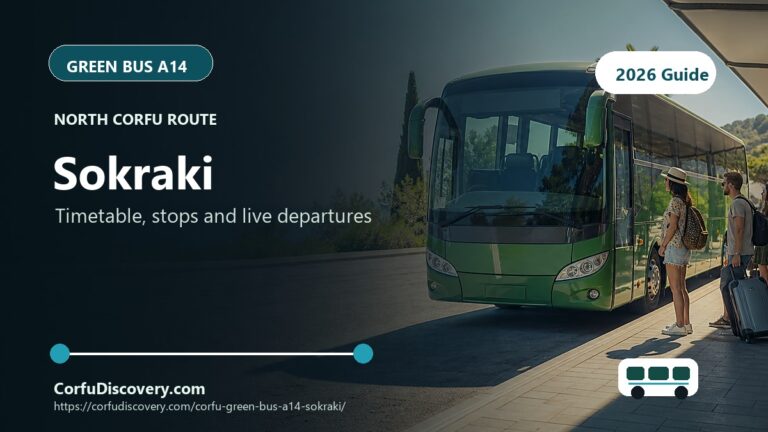 Corfu Green Bus A14 to Sokraki: Timetable, Stops and Map
