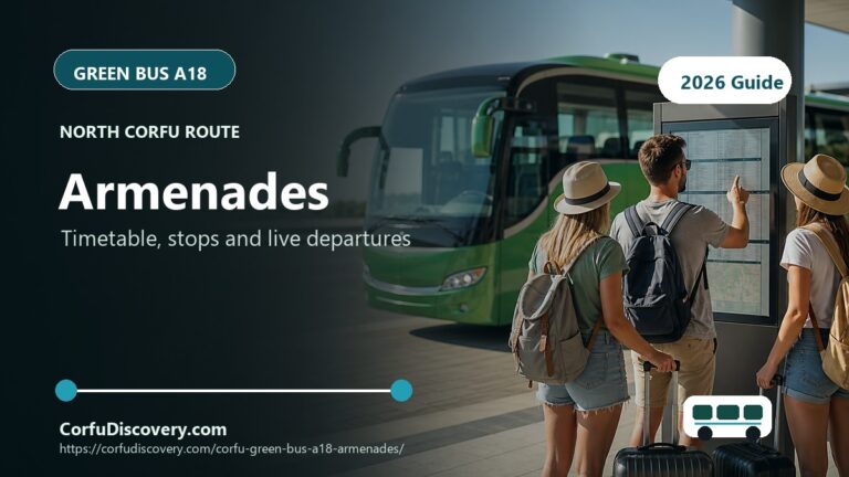 Corfu Green Bus A18 to Armenades: Timetable, Stops and Map
