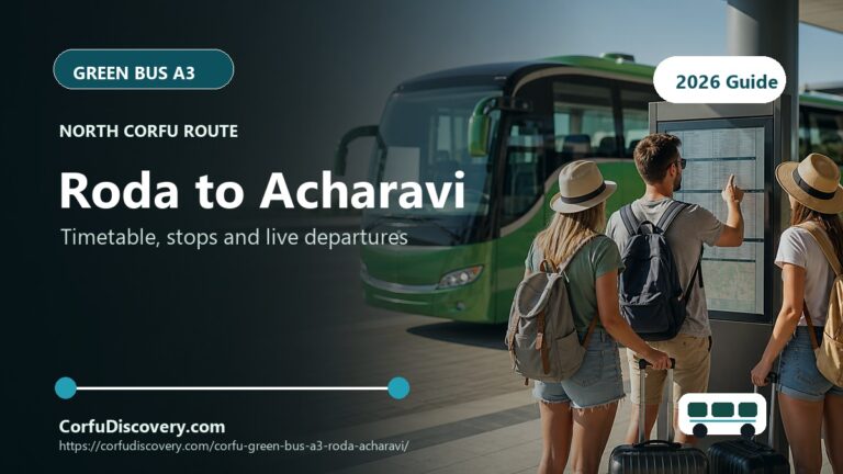 Corfu Green Bus A3 to Roda – Acharavi: Timetable, Stops and Map