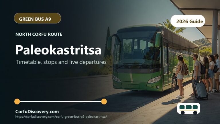 Corfu Green Bus A9 to Paleokastritsa: Timetable, Stops and Map