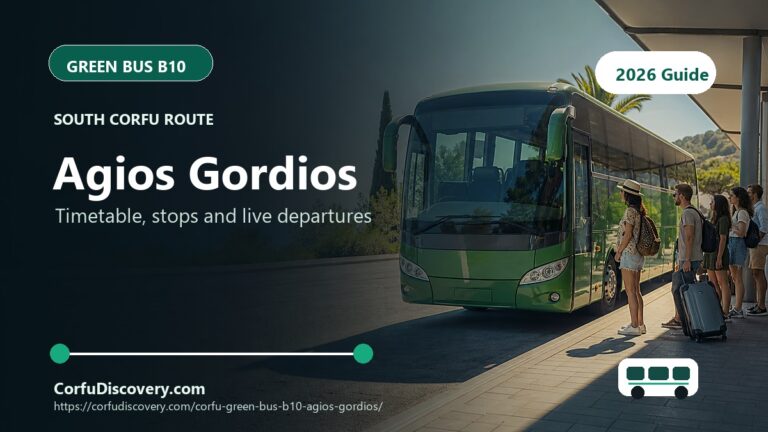 Corfu Green Bus B10 to Agios Gordios: Timetable, Stops and Map