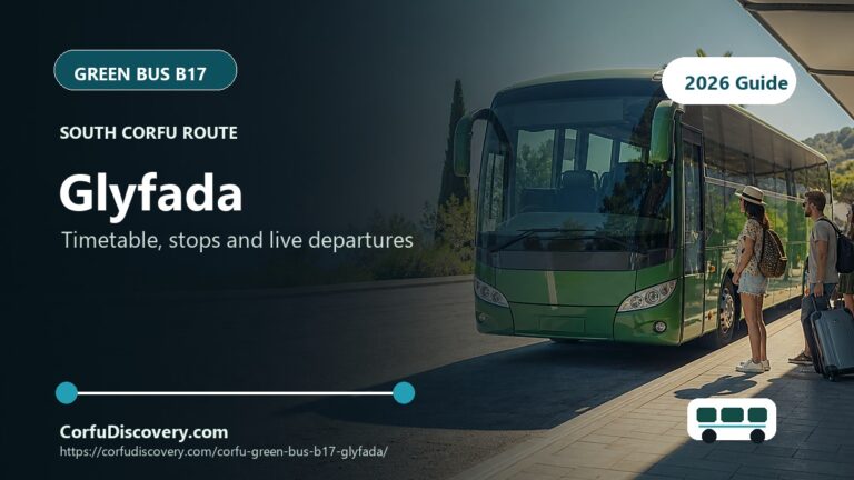 Corfu Green Bus B17 to Glyfada: Timetable, Stops and Map