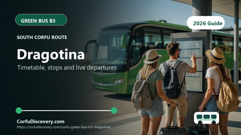 Corfu Green Bus B3 to Dragotina: Timetable, Stops and Map
