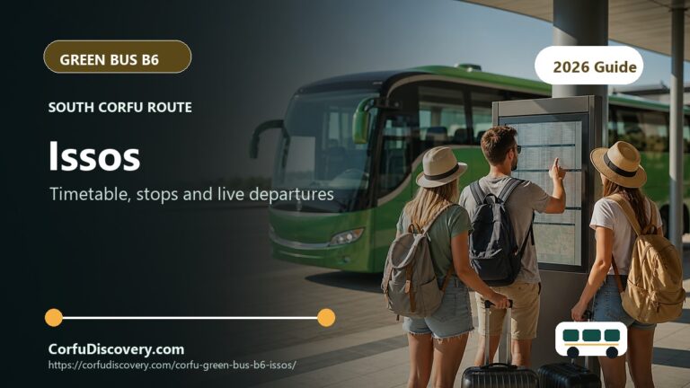 Corfu Green Bus B6 to Issos: Timetable, Stops and Map