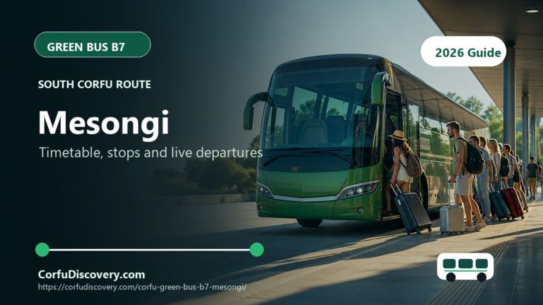 Corfu Green Bus B7 to Mesongi: Timetable, Stops and Map